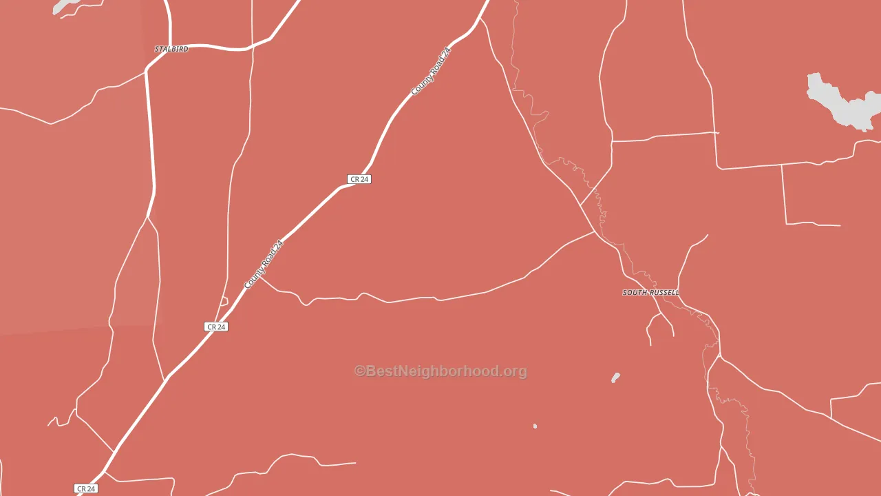 South Russell, NY block-group political-lean map