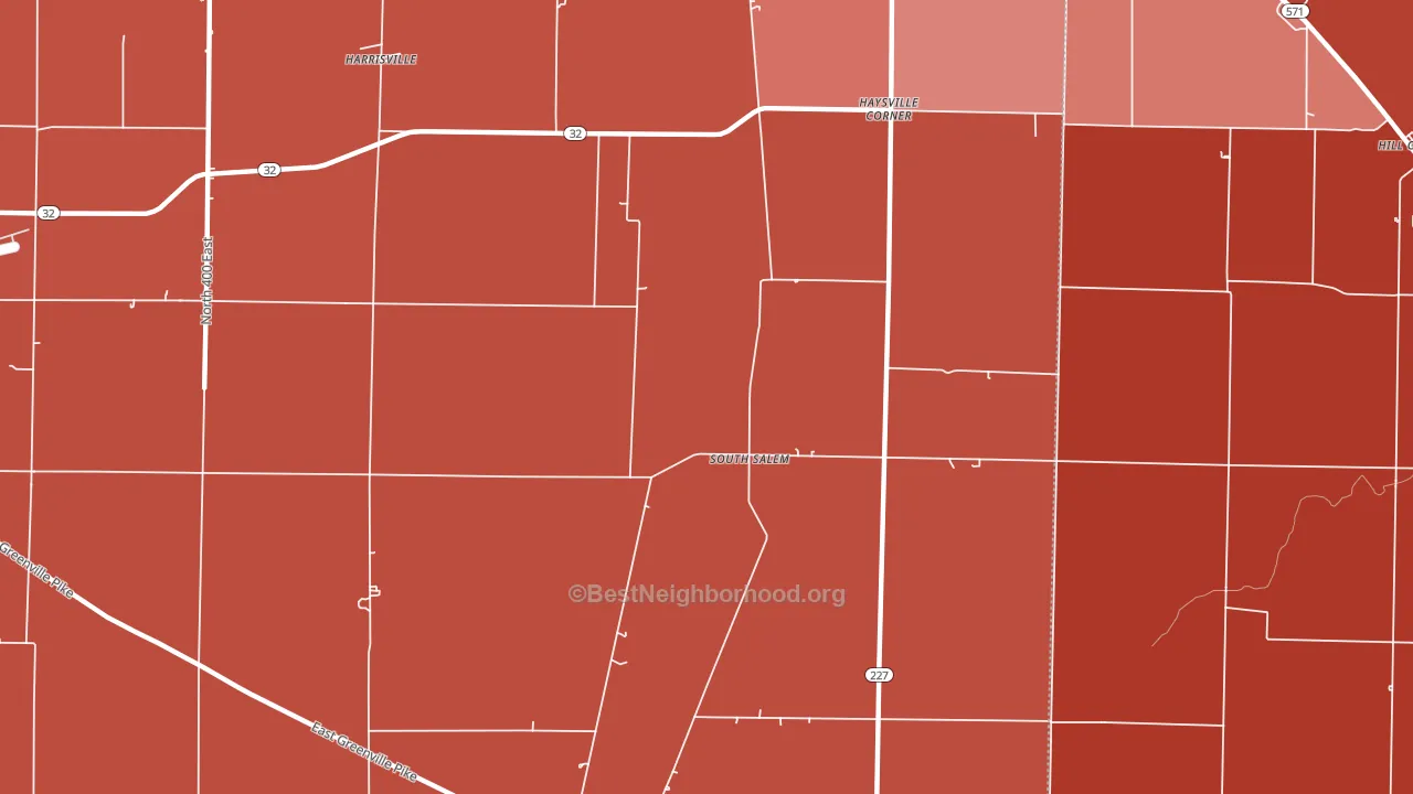 South Salem, IN block-group political-lean map