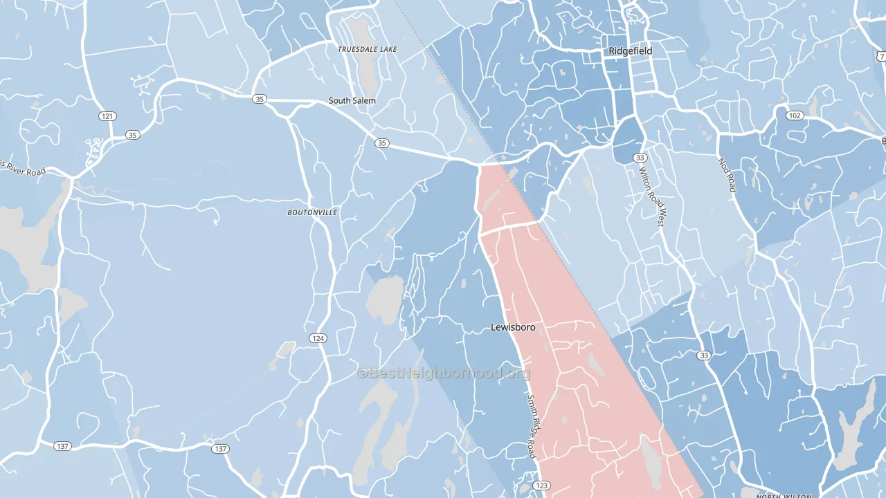 South Salem, NY block-group political-lean map