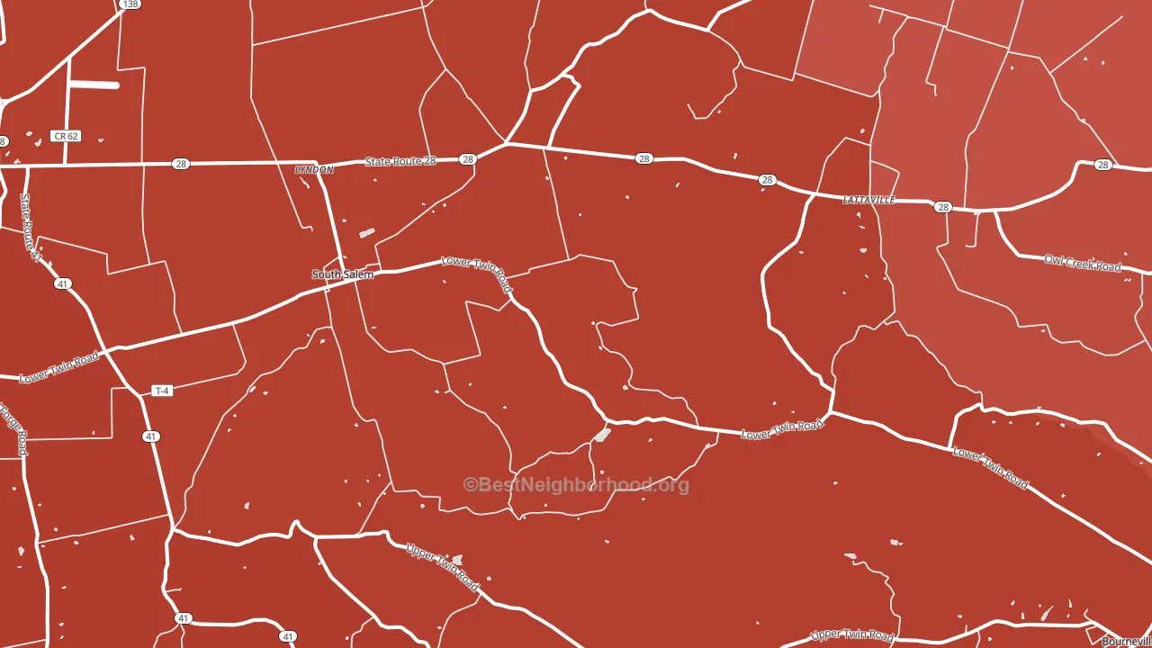 South Salem, OH block-group political-lean map