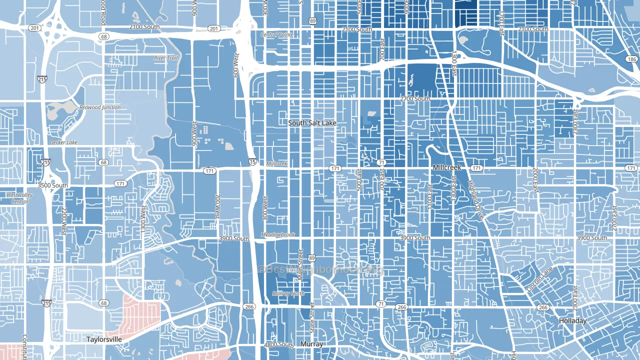 South Salt Lake, UT block-group political-lean map