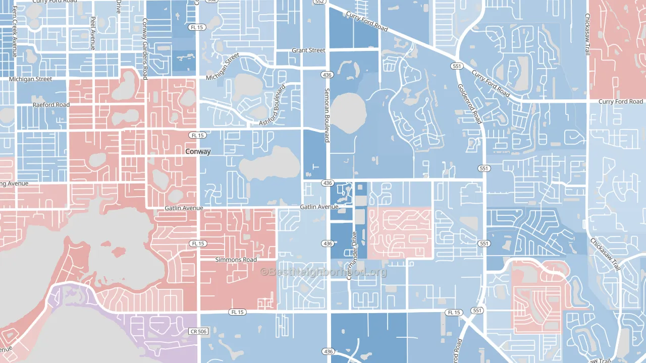 South Semoran, Orlando, FL block-group political-lean map