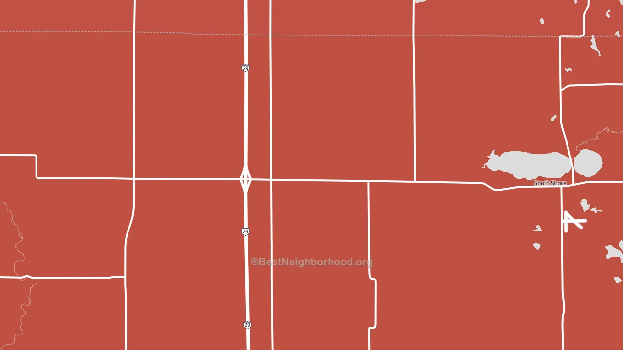 South Shore, SD block-group political-lean map