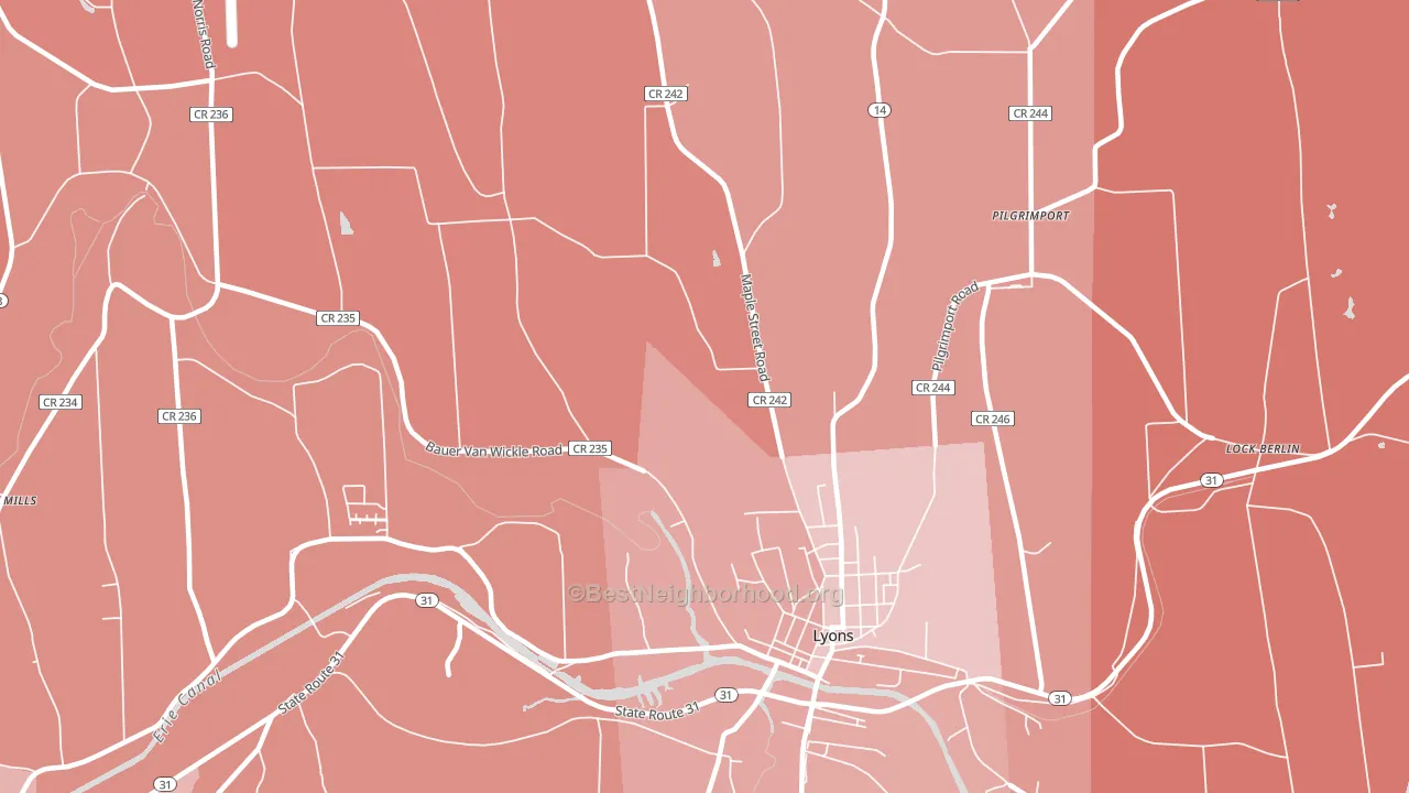 South Sodus, NY block-group political-lean map