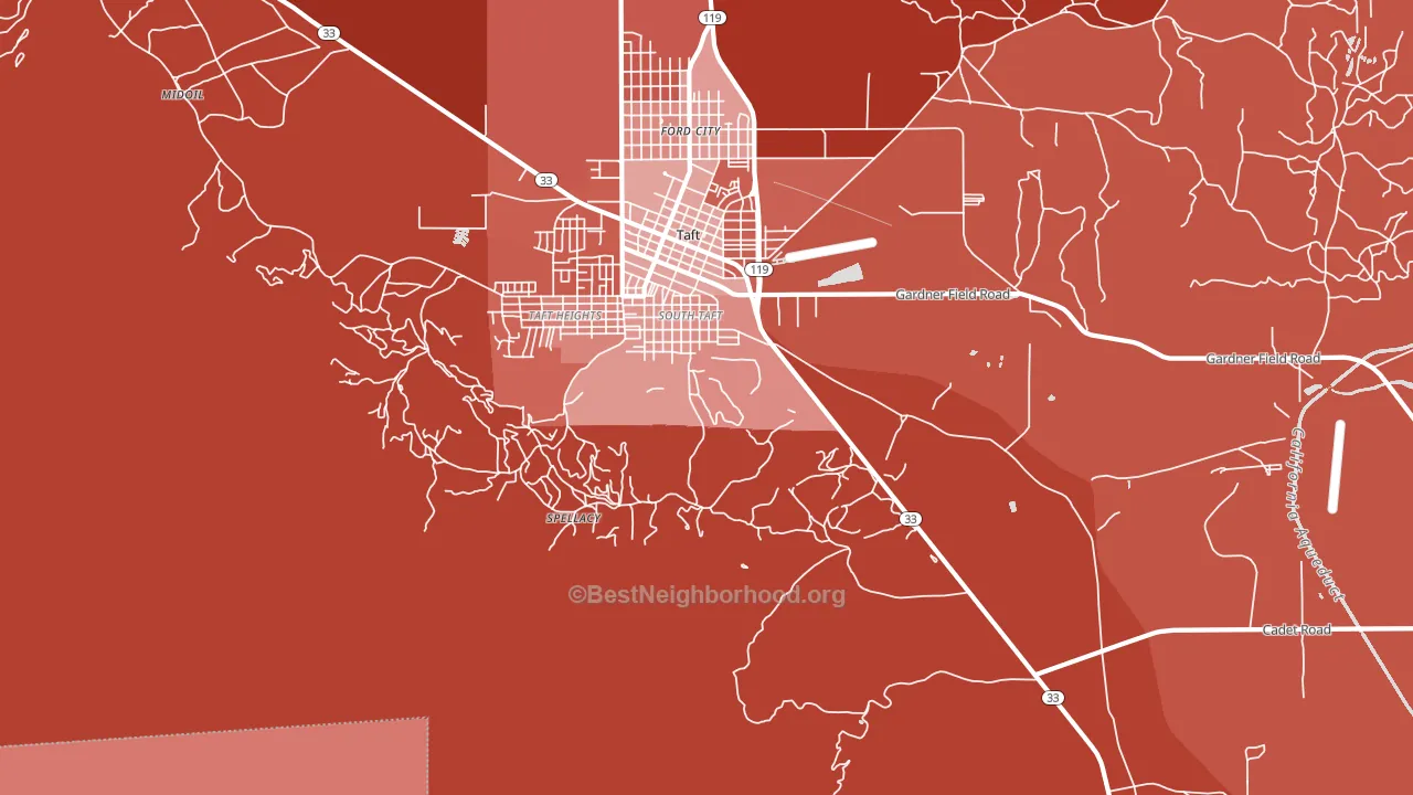 South Taft, CA block-group political-lean map