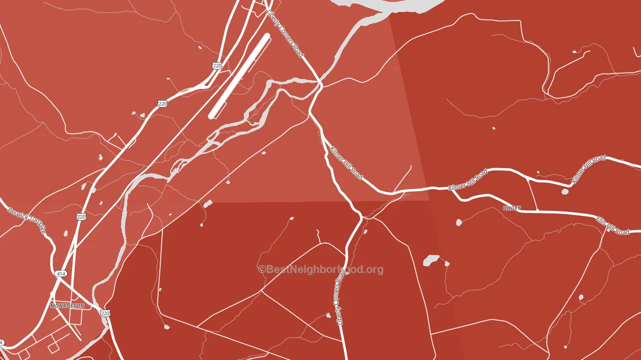 South Towanda, PA block-group political-lean map