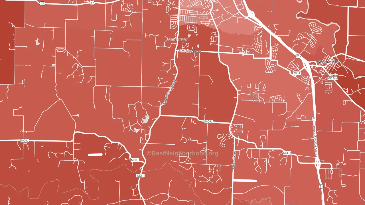 South Troy, MO block-group political-lean map
