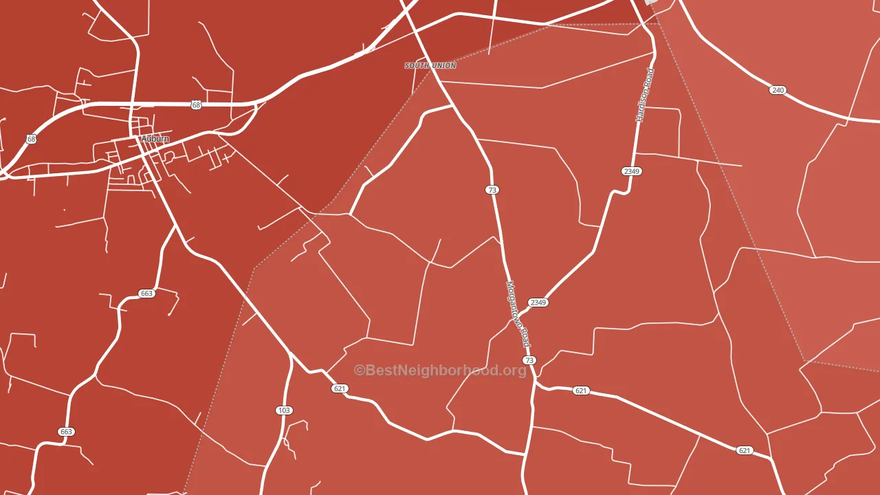South Union, KY block-group political-lean map