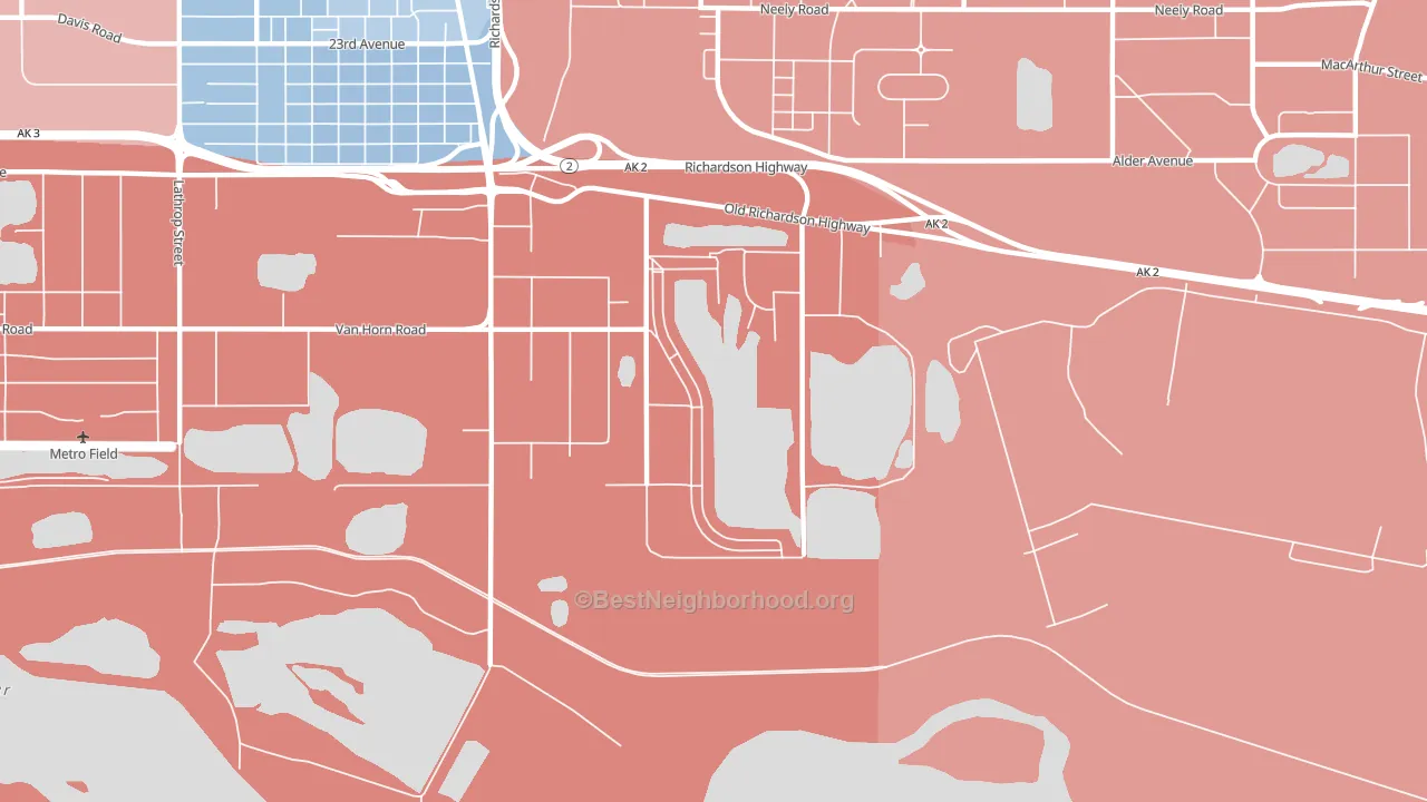 South Van Horn, AK block-group political-lean map