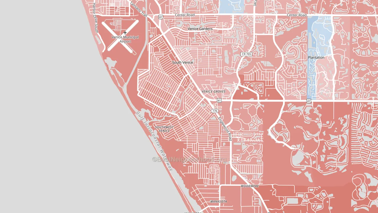 South Venice, FL block-group political-lean map