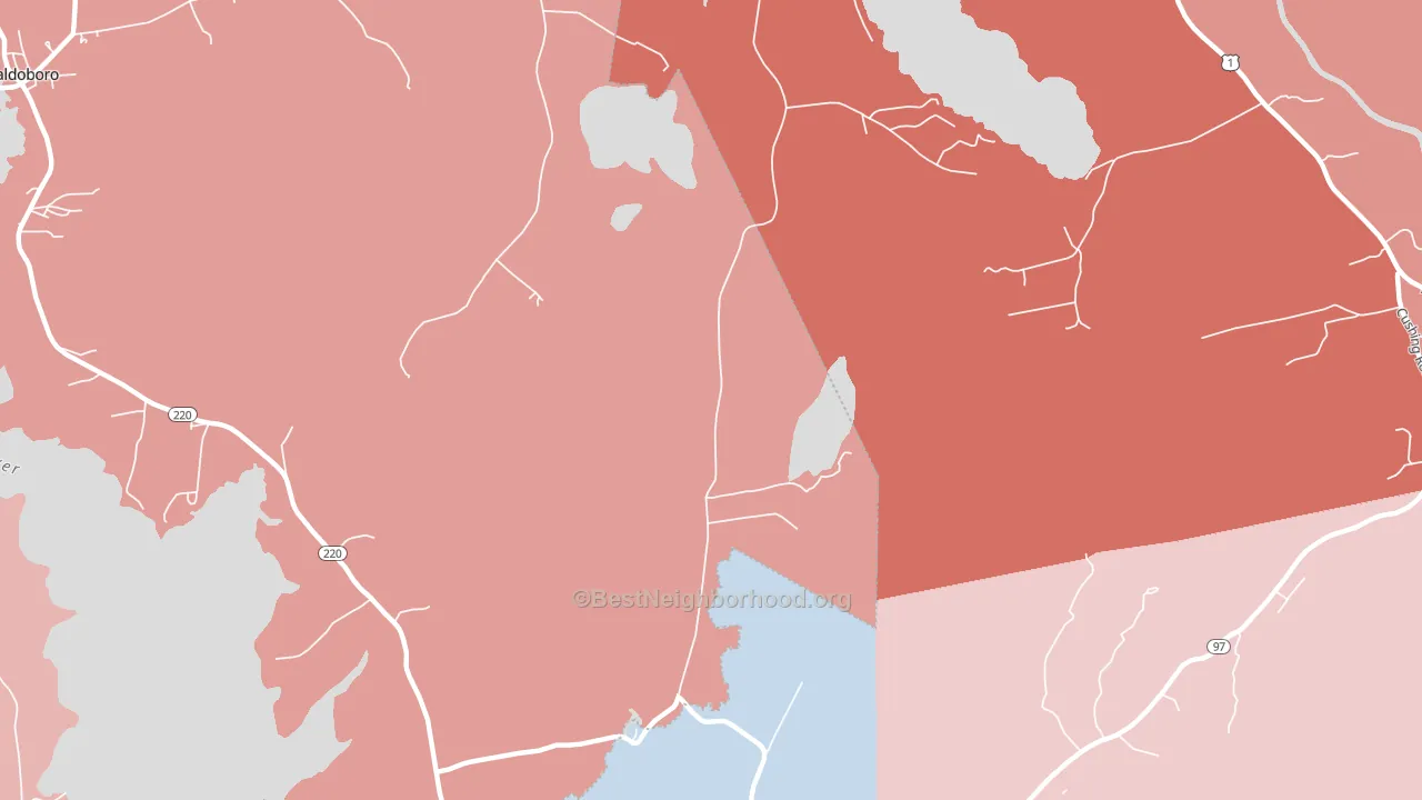 South Waldoboro, ME block-group political-lean map