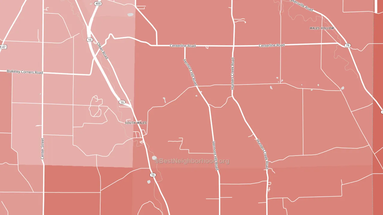 South Wales, NY block-group political-lean map