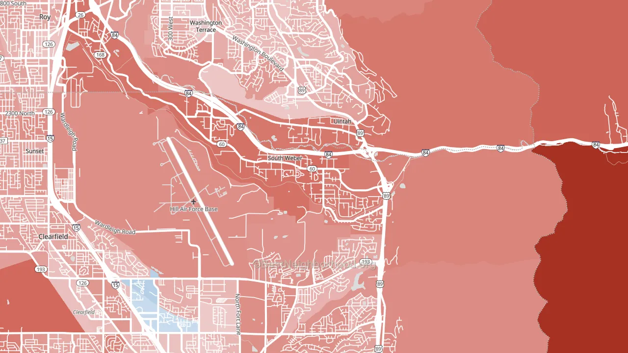 South Weber, UT block-group political-lean map