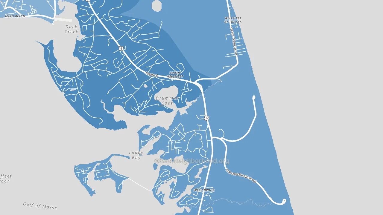 South Wellfleet, MA block-group political-lean map