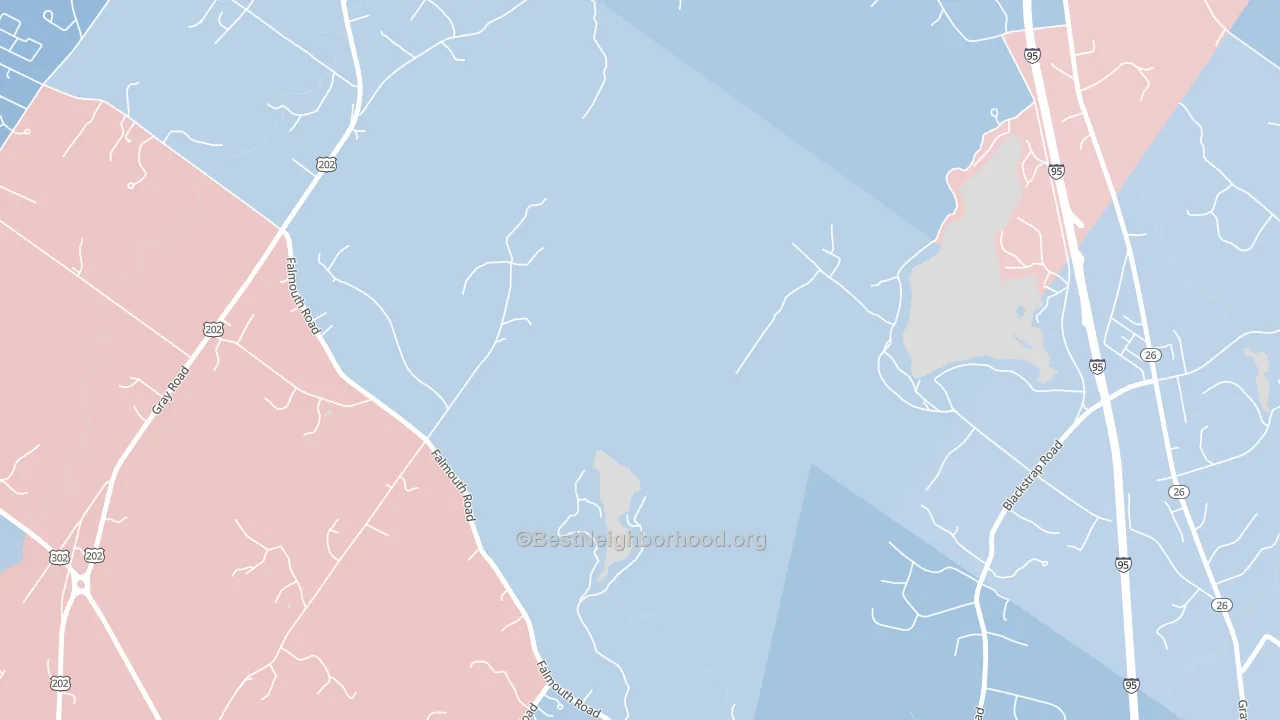 South Windham, ME block-group political-lean map
