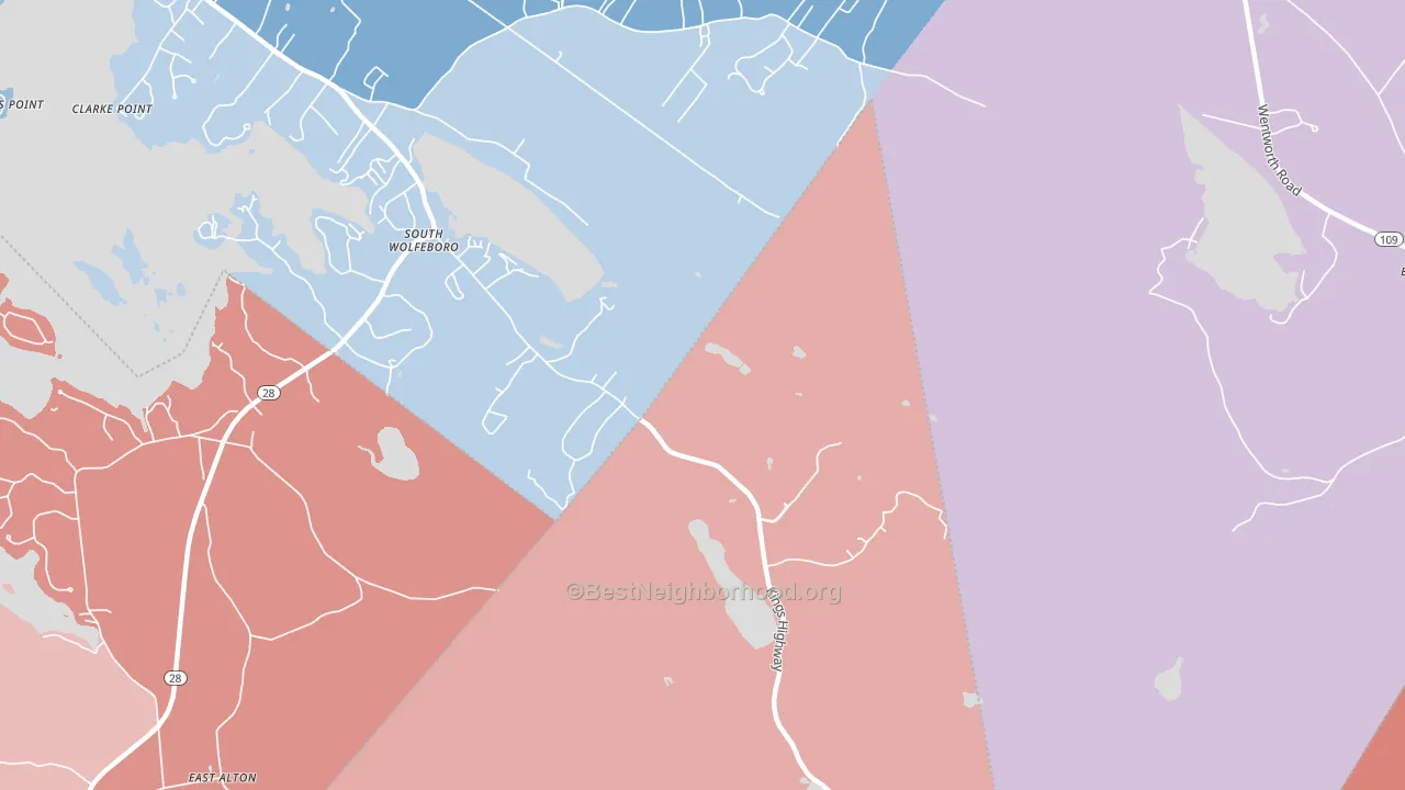 South Wolfeboro, NH block-group political-lean map