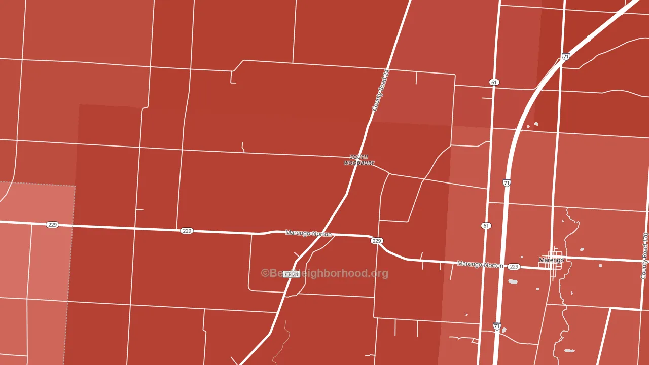 South Woodbury, OH block-group political-lean map