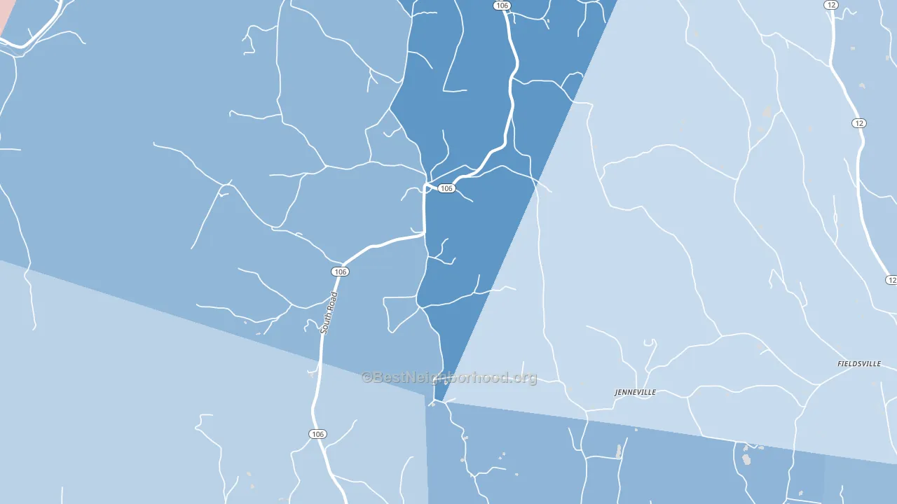 South Woodstock, VT block-group political-lean map