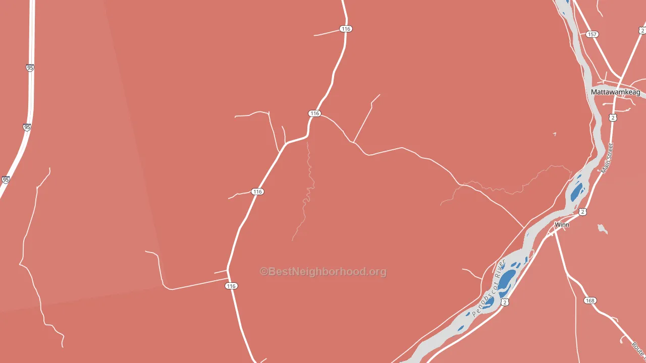 South Woodville, ME block-group political-lean map