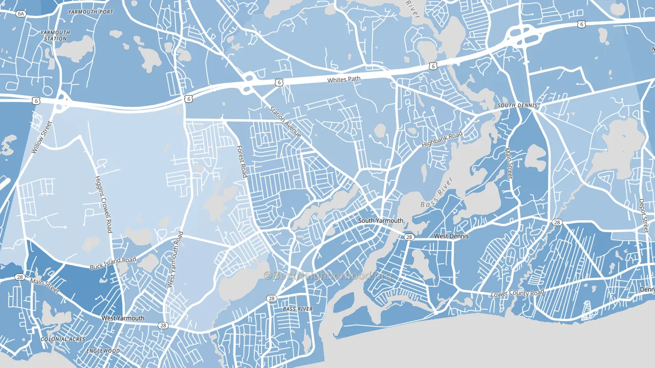 South Yarmouth, MA block-group political-lean map