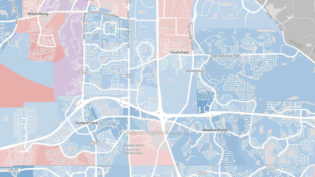 Southchase, FL block-group political-lean map