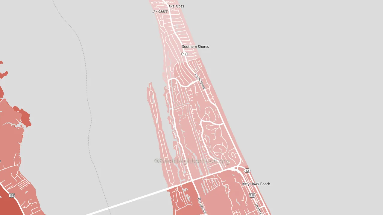 Southern Shores, NC block-group political-lean map