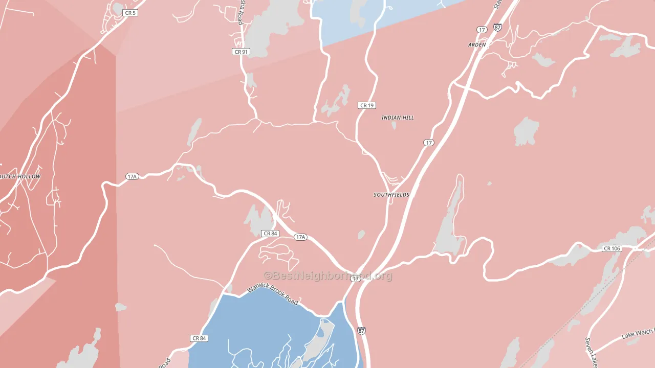 Southfields, NY block-group political-lean map