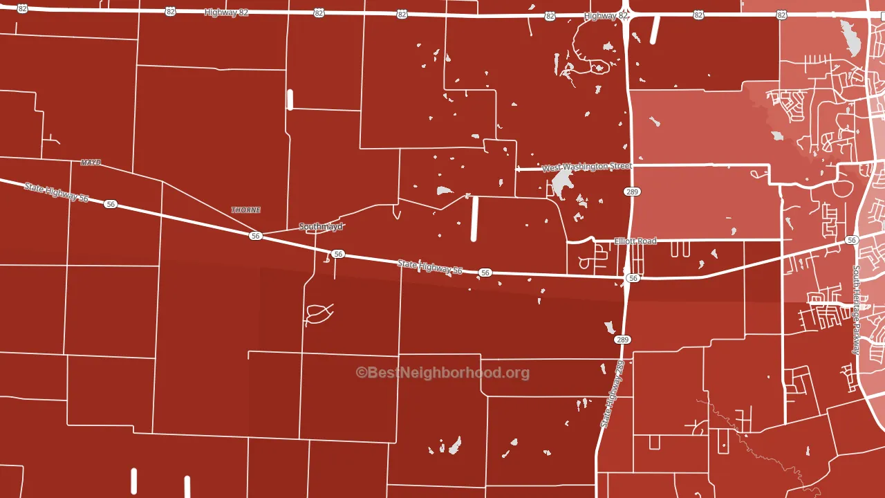 Southmayd, TX block-group political-lean map