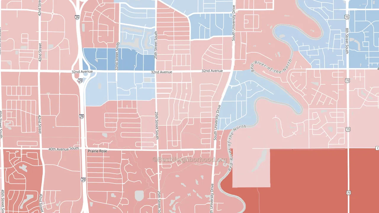 Southpointe, Fargo, ND block-group political-lean map