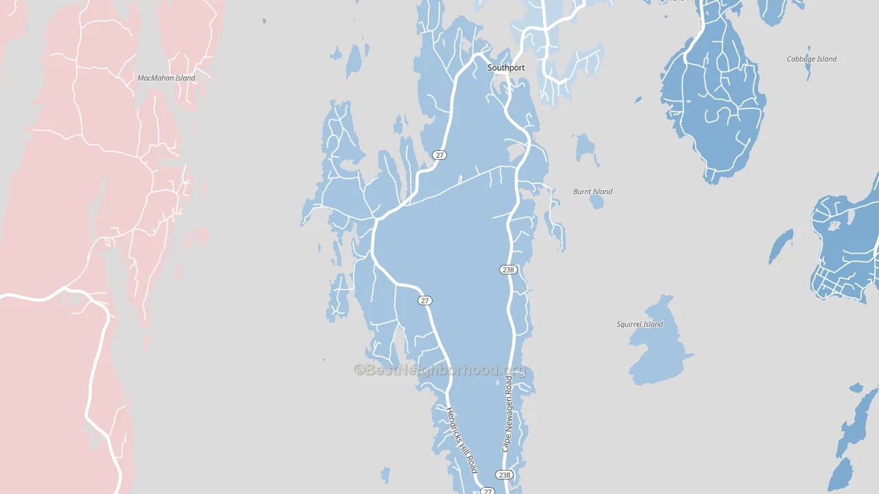 Southport, ME block-group political-lean map