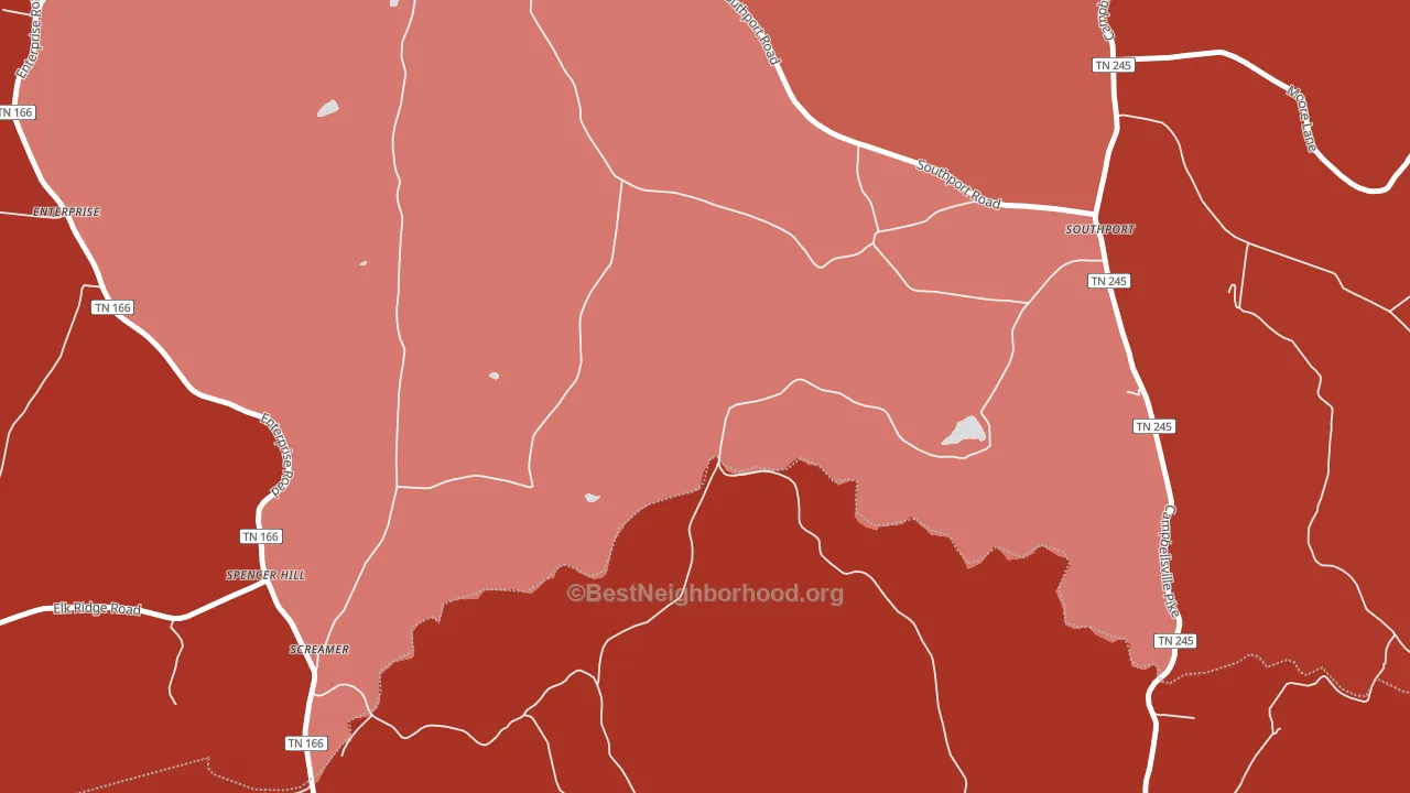 Southport, TN block-group political-lean map