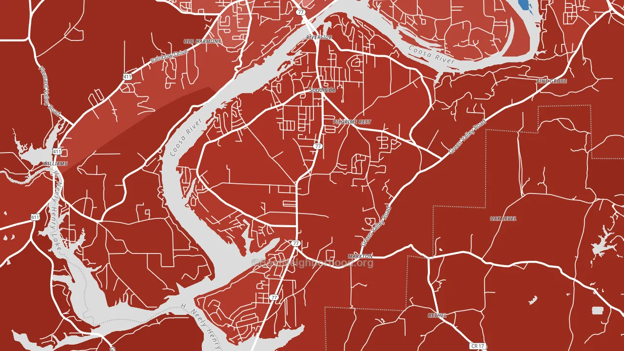 Southside, AL block-group political-lean map