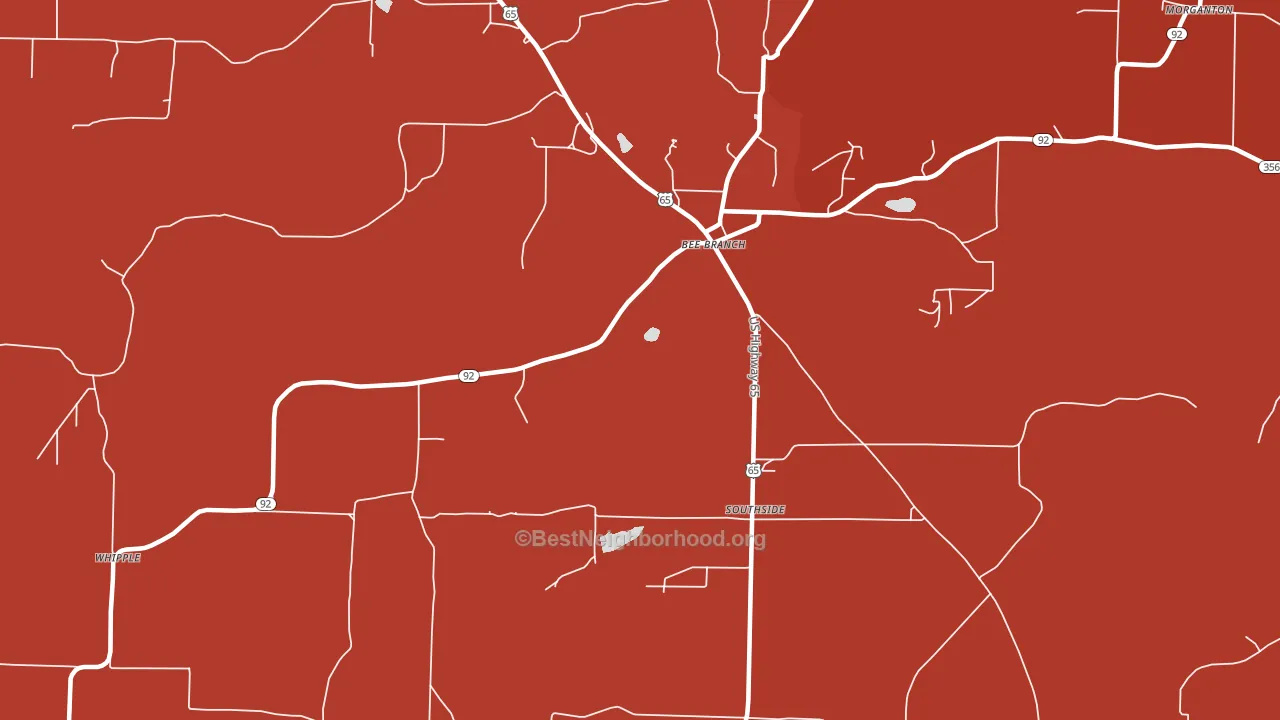 Southside, AR block-group political-lean map