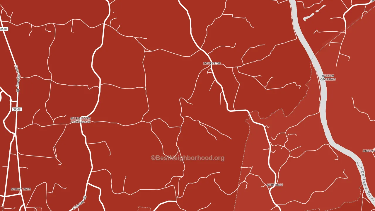 Southside, TN block-group political-lean map