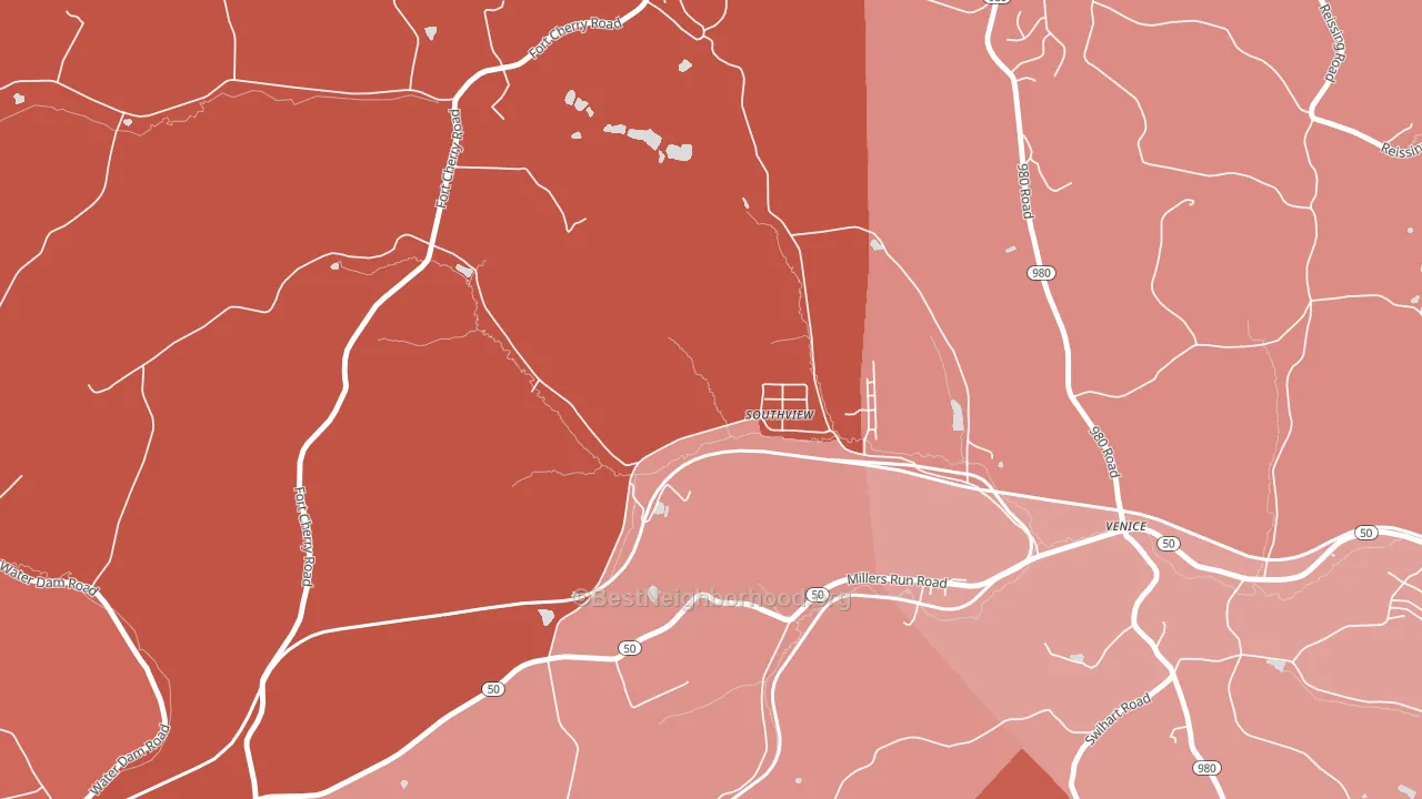 Southview, PA block-group political-lean map