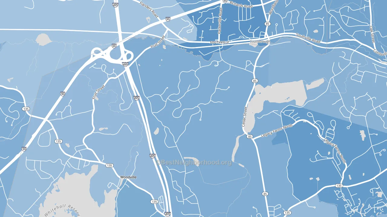 Southville, MA block-group political-lean map