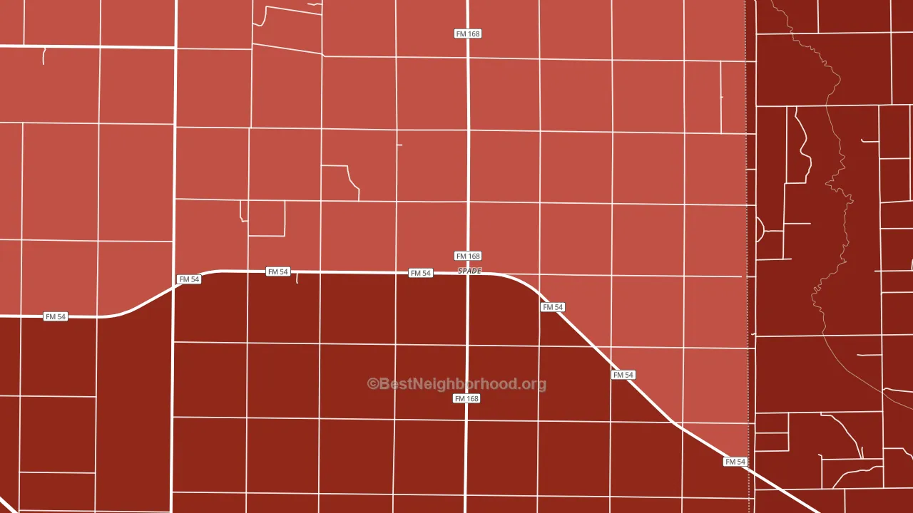 Spade, TX block-group political-lean map
