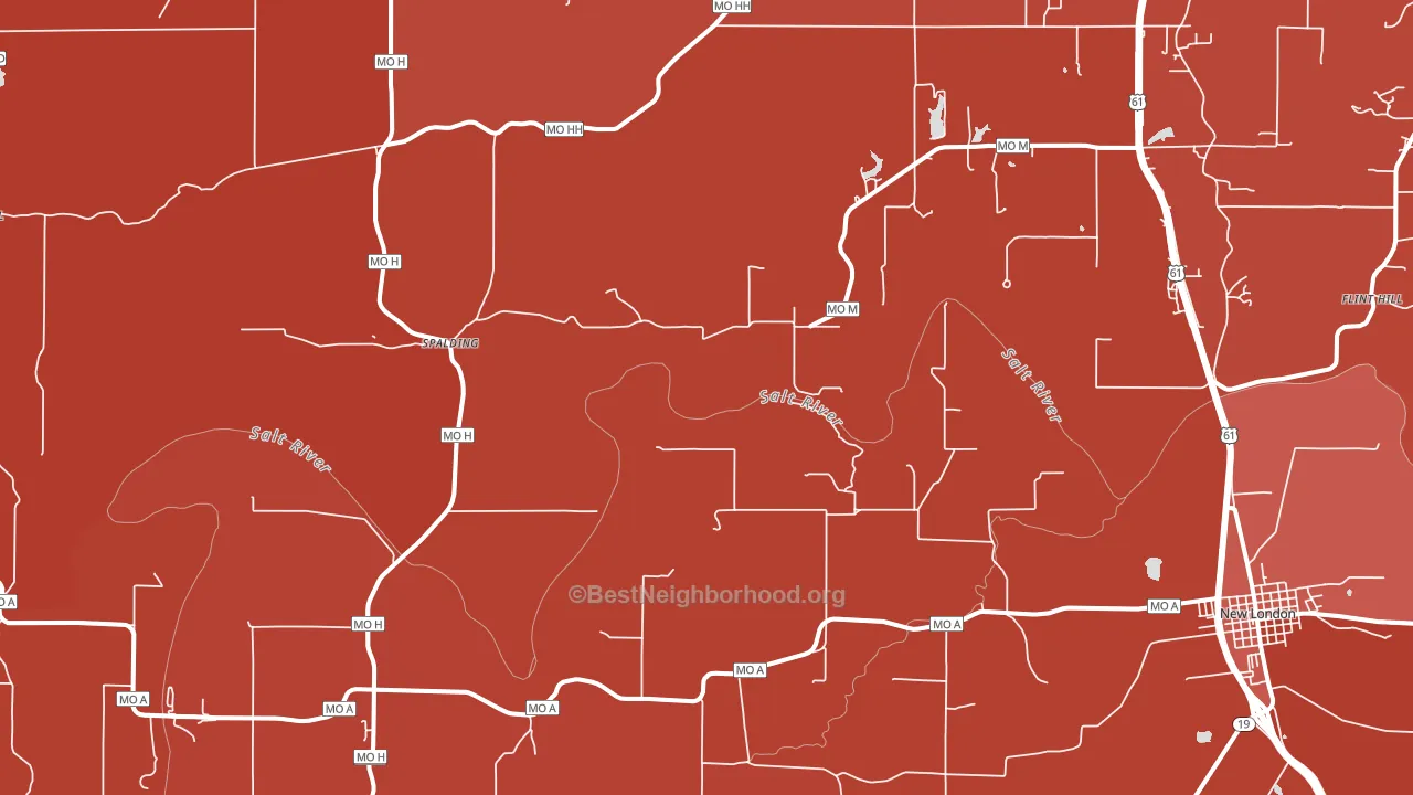 Spalding, MO block-group political-lean map