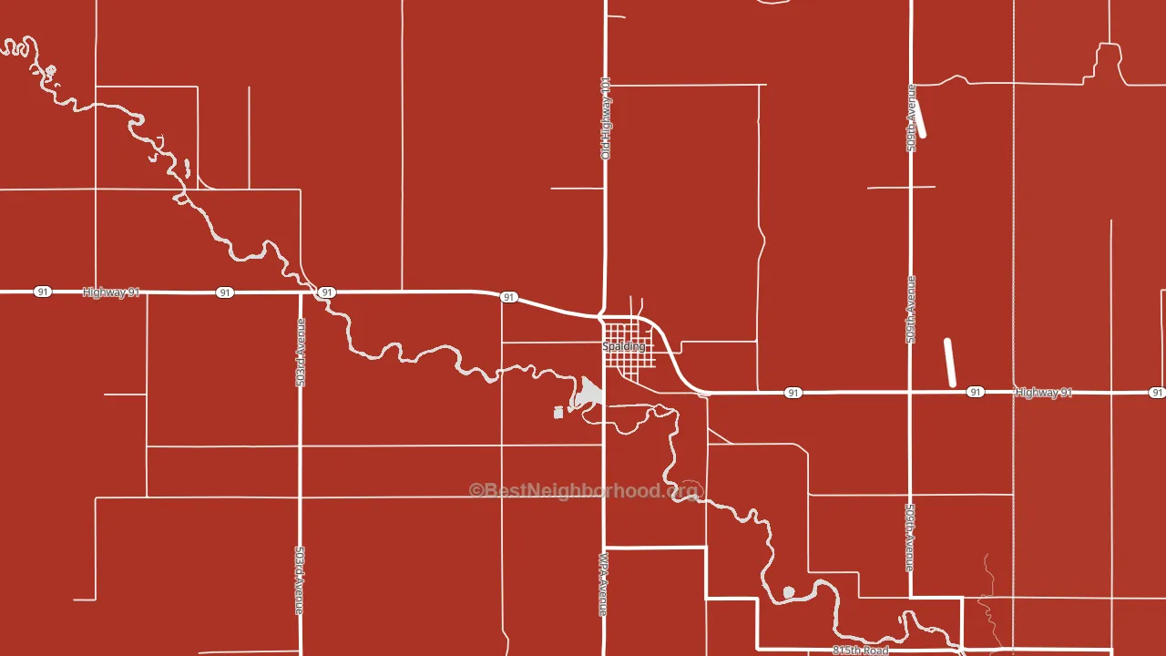 Spalding, NE block-group political-lean map