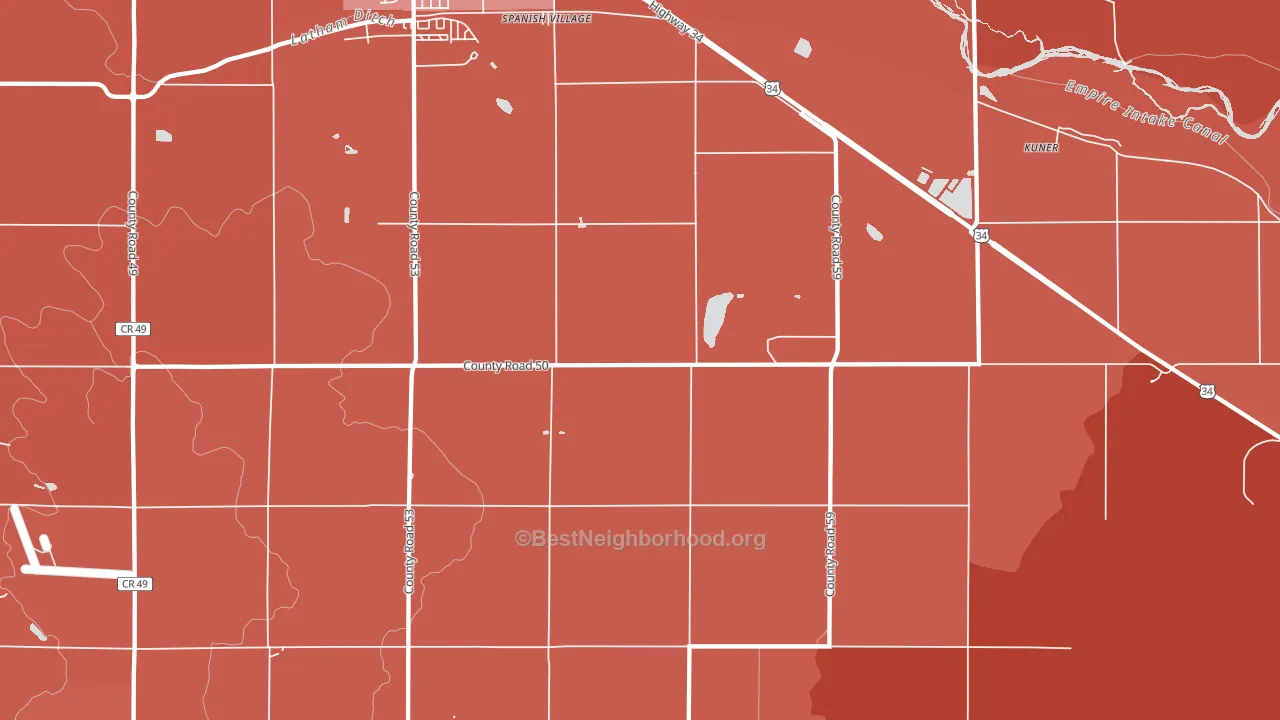Spanish Village, CO block-group political-lean map