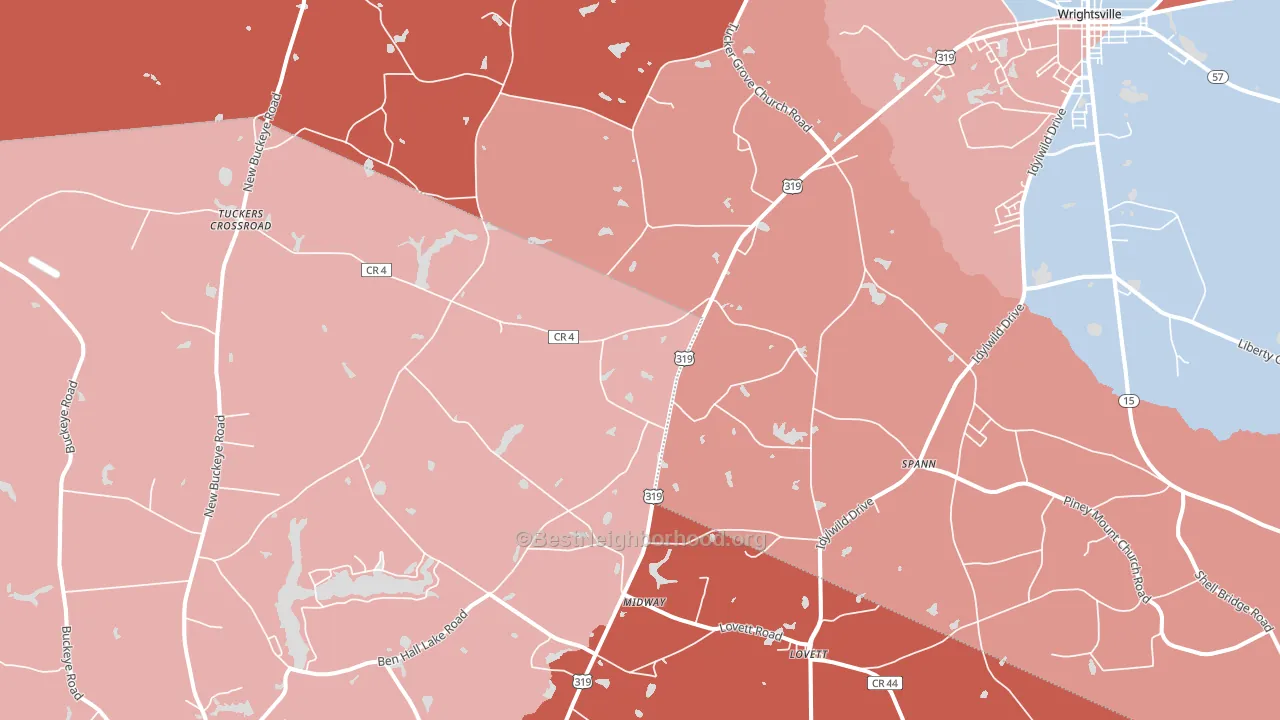 Spann, GA block-group political-lean map