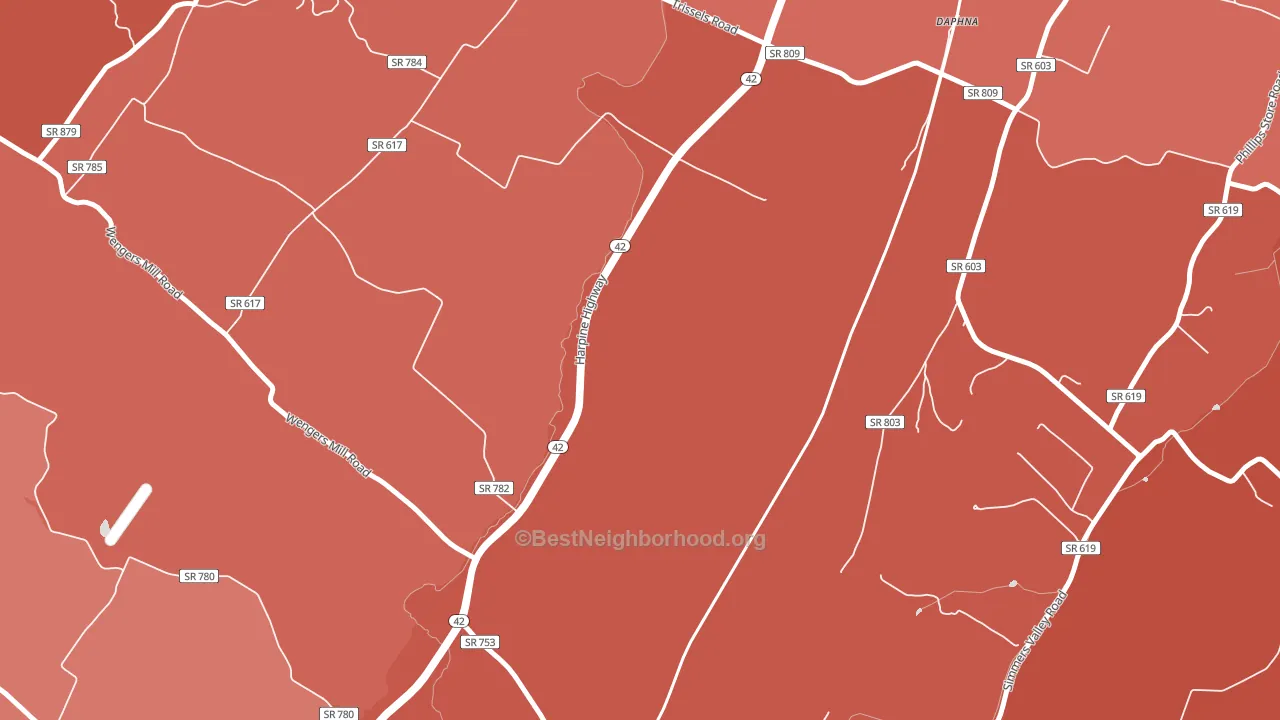 Sparkling Springs, VA block-group political-lean map