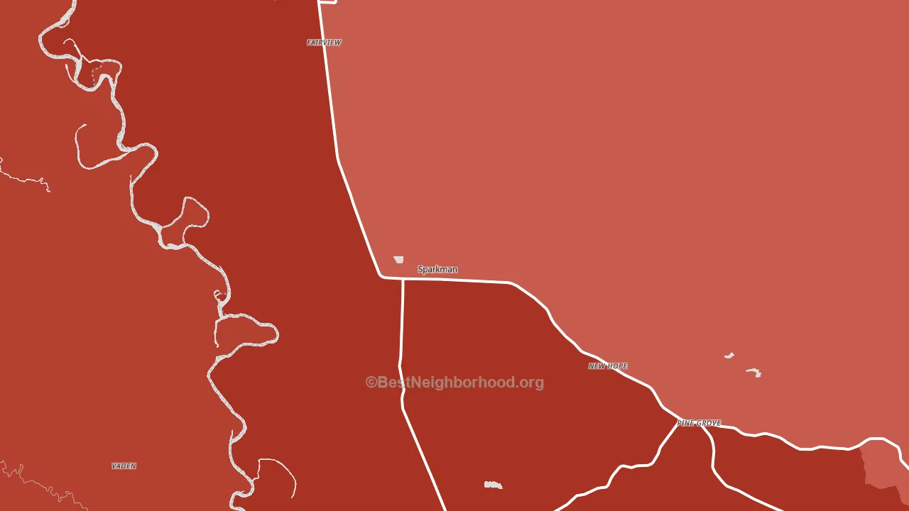 Sparkman, AR block-group political-lean map