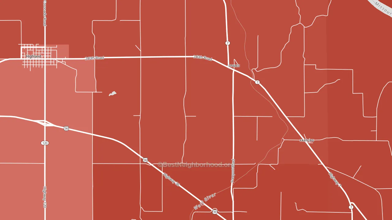 Sparks, KS block-group political-lean map