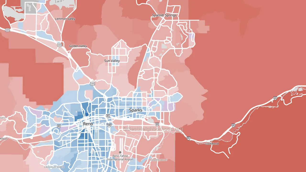 Sparks, NV block-group political-lean map