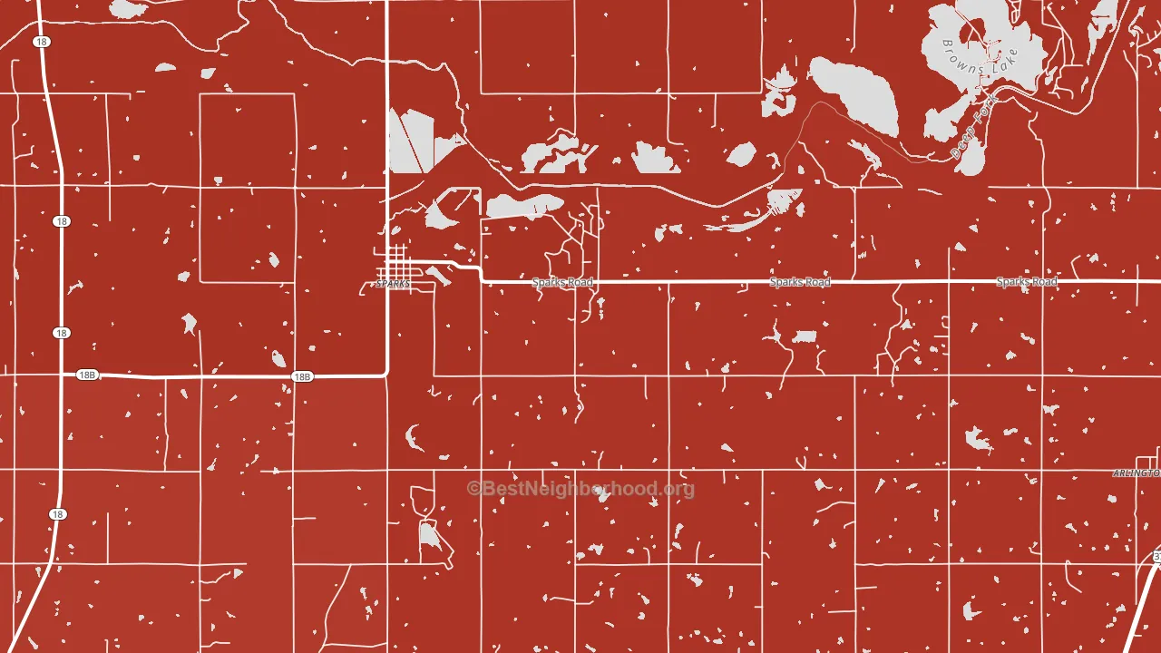 Sparks, OK block-group political-lean map