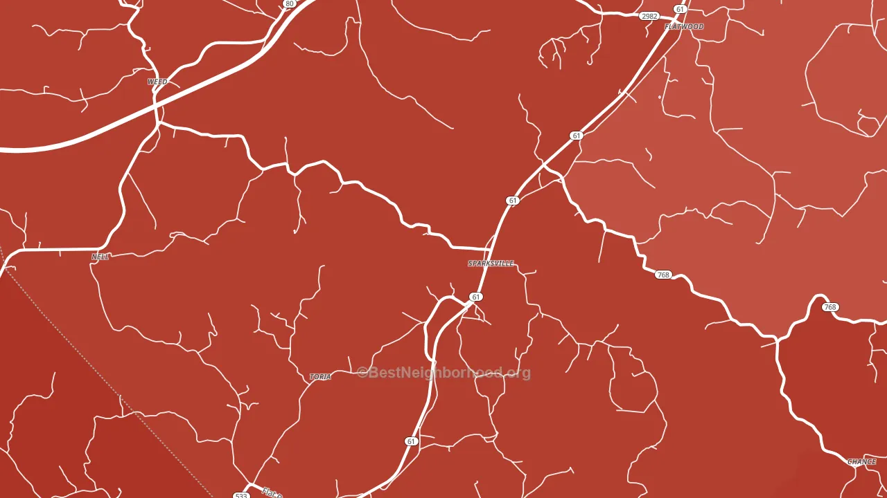 Sparksville, KY block-group political-lean map