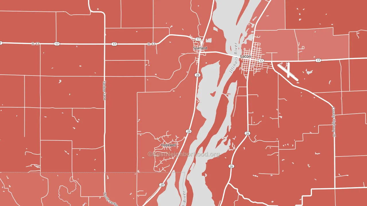 Sparland, IL block-group political-lean map