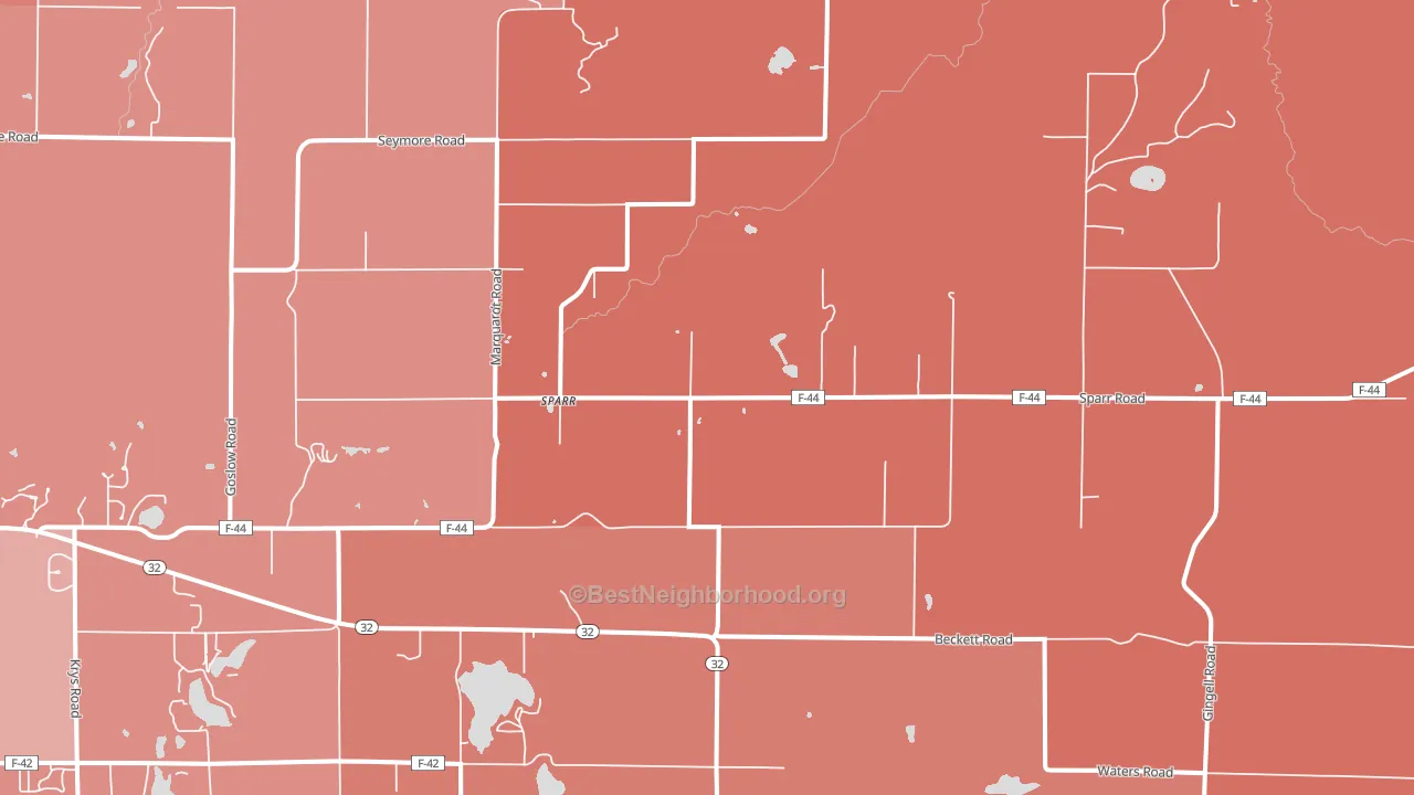 Sparr, MI block-group political-lean map
