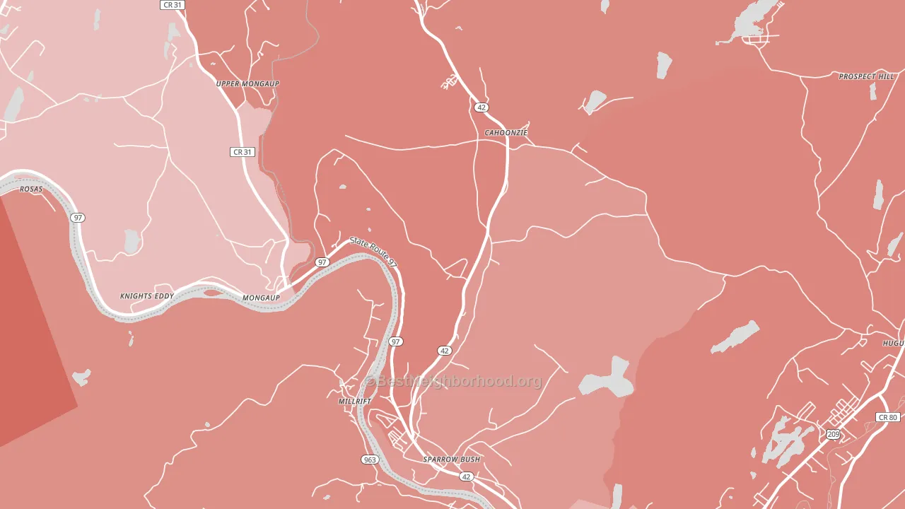 Sparrow Bush, NY block-group political-lean map